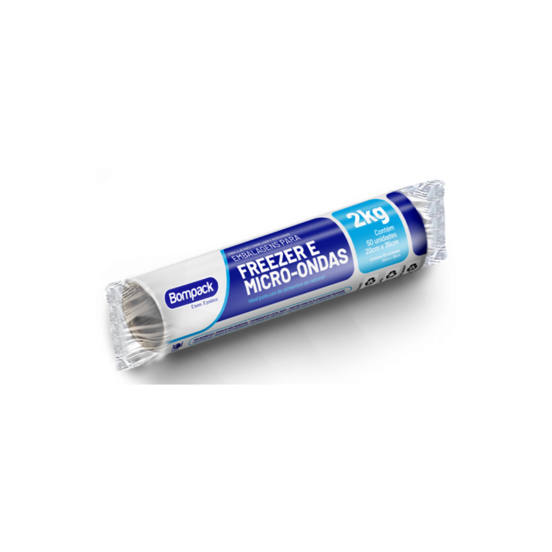 Saco Plástico P/ Freezer 2kg Bompack 20x35cm